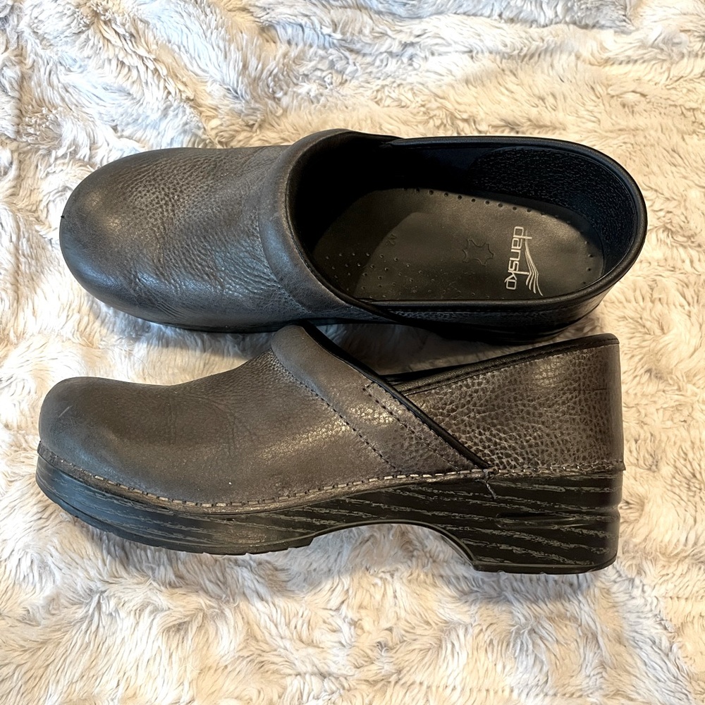 Dansko Black Leather Clogs
